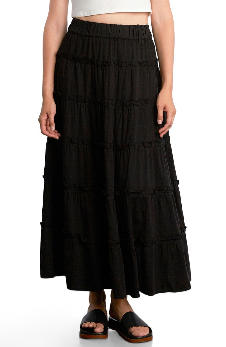Billy T Follow Your Arrow Maxi Skirt, Main, color, Black Lake