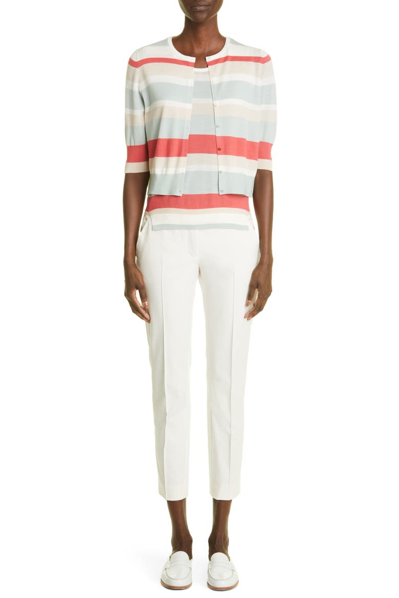 Frankie Stretch Cotton Pants, Alternate, color, CREAM