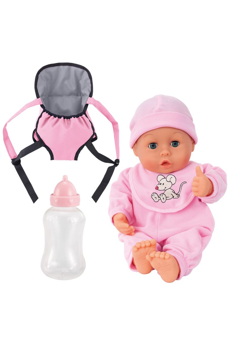 My First Words Baby Doll Carrier Set, Mouse Outfit, Main, color, Multicolored