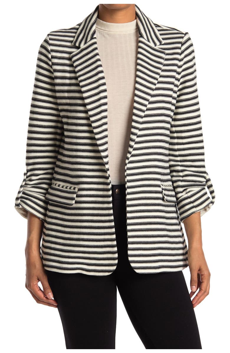 DR2 by Daniel Rainn Stripe Notch Lapel Blazer, Main, color,