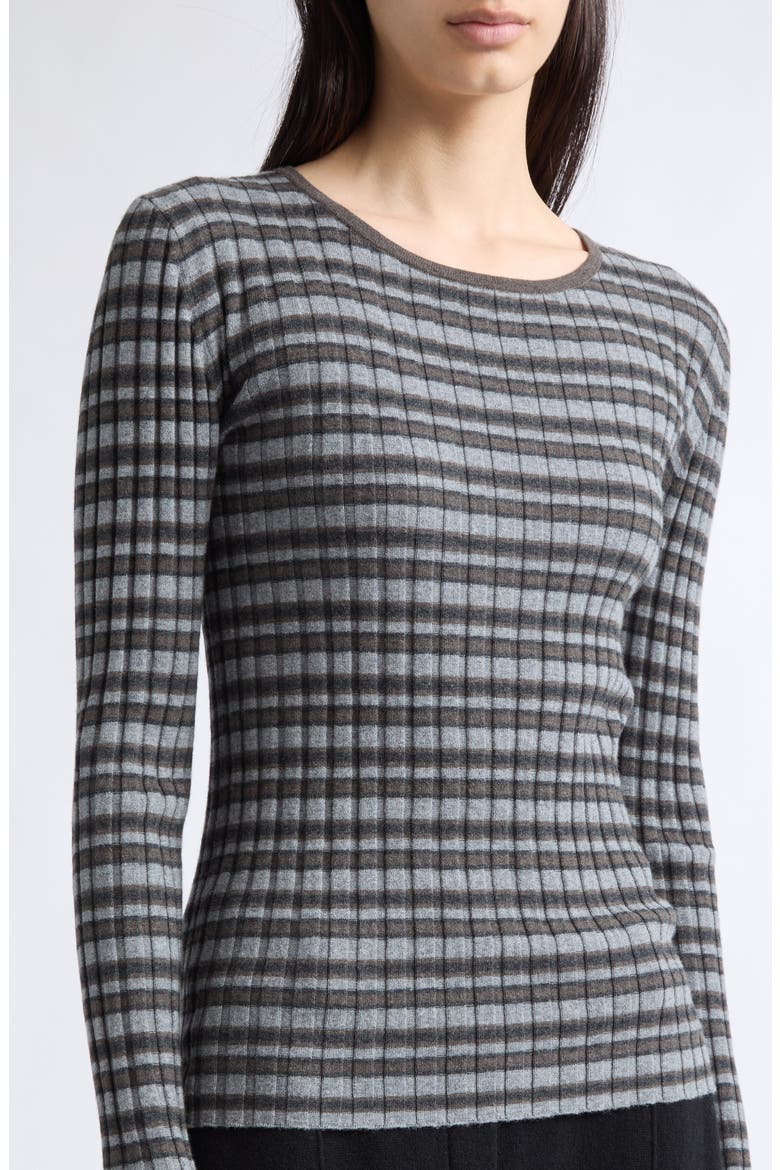 Tarika Stripe Cotton & Cashmere Sweater, Alternate, color, DEEP CLOUD/ ECLIPSE