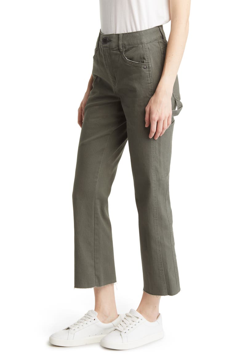 'Ab'Solution Skyrise Raw Hem Stretch Cotton Cargo Pants (Nordstrom Exclusive), Alternate, color, LAUREL WREATH