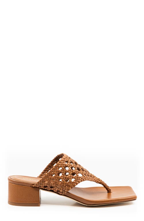 Andrea Gomez Brenda Woven Leather Sandals In Camel