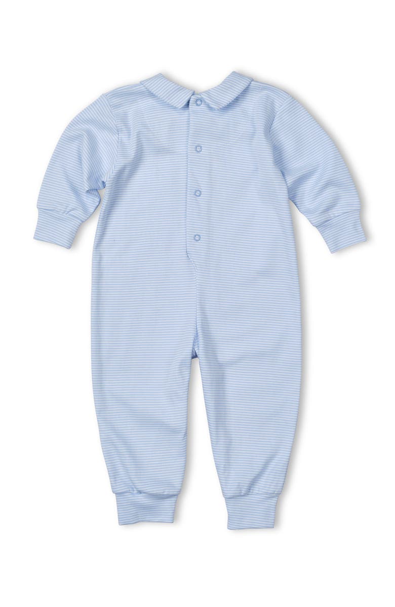 Florence Eiseman Stripe Knit Longall With Rocking Horse, Alternate, color, Light Blue, White