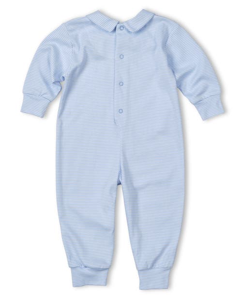 Florence Eiseman Stripe Knit Longall With Rocking Horse In Blue