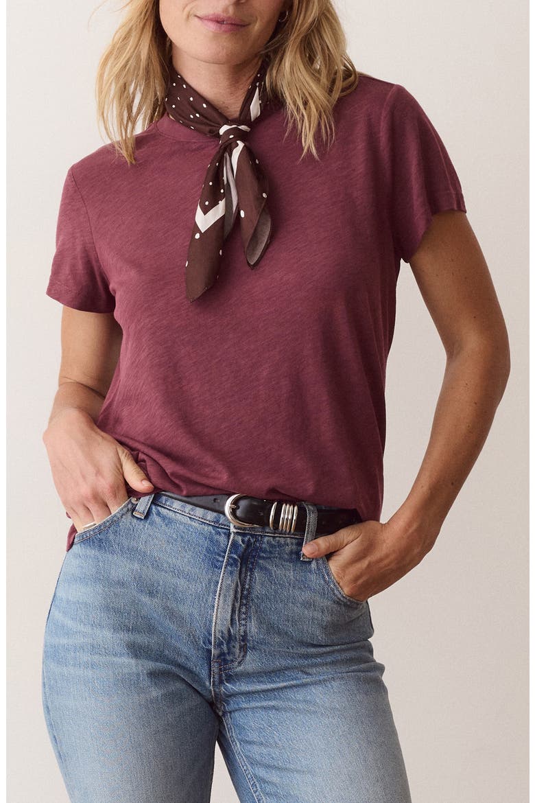 Swing Crewneck T-Shirt, Main, color, CABERNET