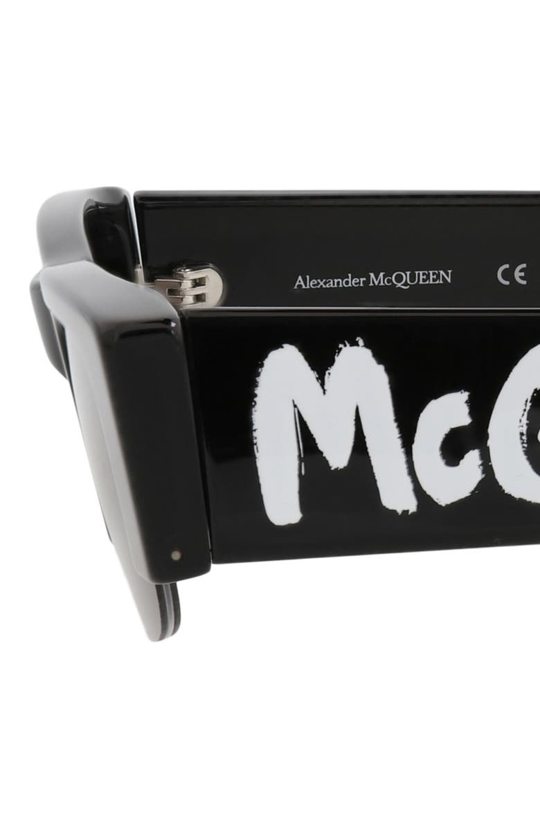 McQueen 54mm Half Rim Sunglasses, Alternate, color, Black Black Grey