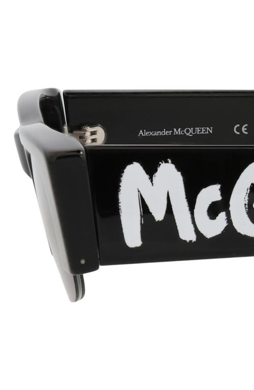 Alexander Mcqueen Mcqueen 54mm Half Rim Sunglasses In Black