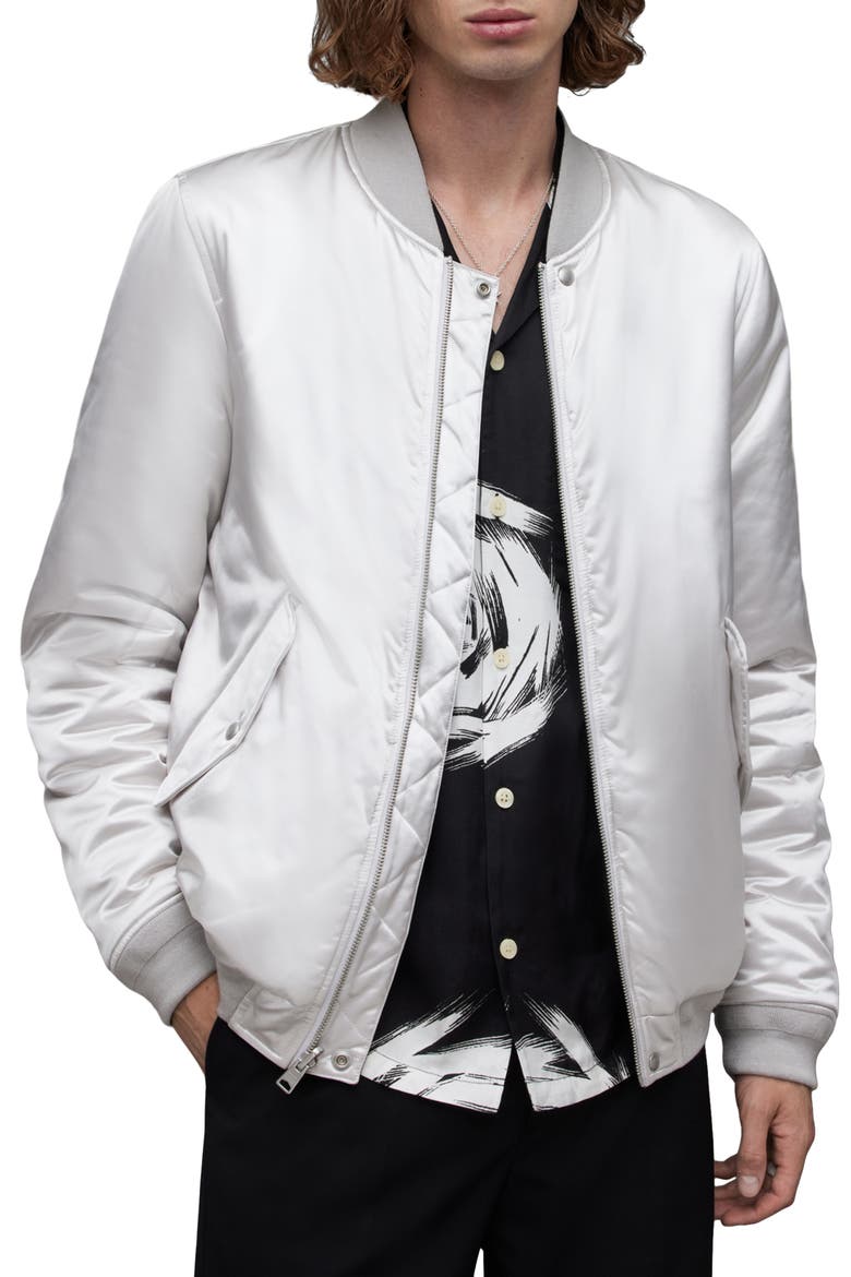 Eris Reversible Bomber Jacket, Alternate, color, SILVER/BLACK