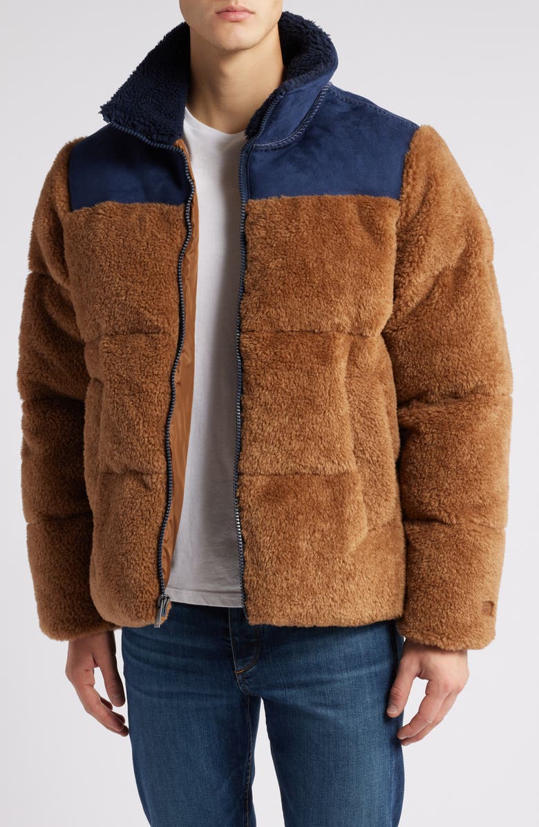 UGG<sup>®</sup> Emette UGGfluff Puffer Jacket, Main, color, Chestnut / Mariner