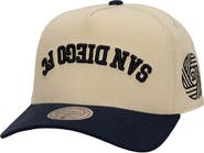 Mitchell & Ness Men's Mitchell & Ness  Cream/Navy San Diego FC Upside Down Pro Pinch Snapback Hat