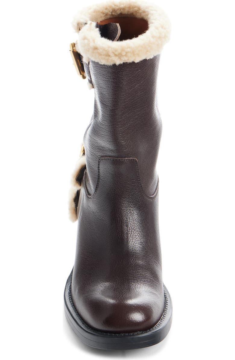 Chloé Genuine Shearling Dakota Boot, Alternate, color, Burnt Wood