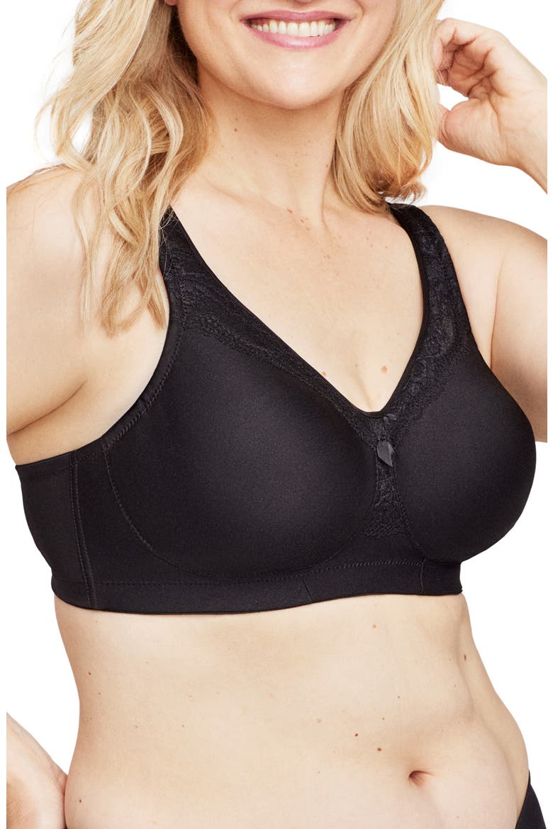 Full Figure MagicLift Wireless Bra, Alternate, color, BLACK