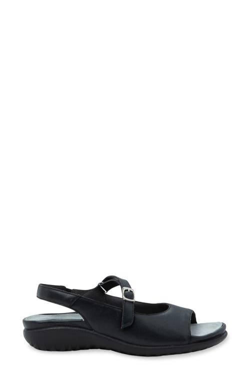 Naot Toka Slingback Sandal (women0 In Shiny Black Leather