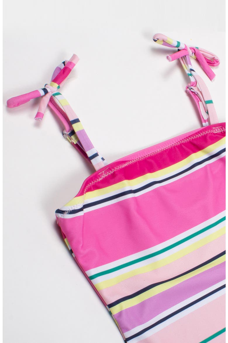 Kids' Beach Stripe One-Piece Swimsuit, Alternate, color, PINK MULTI