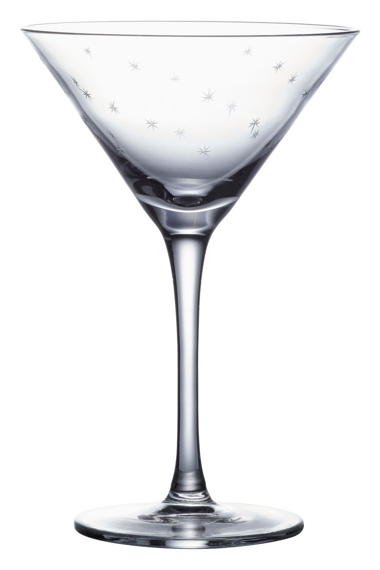 Set of 2 Crystal Martini Glasses, Alternate, color, STARS