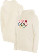 New Era Women's New Era Cream Team USA 5 Rings Chrome Pullover Hoodie