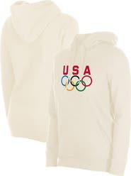 New Era Women's New Era Cream Team USA 5 Rings Chrome Pullover Hoodie