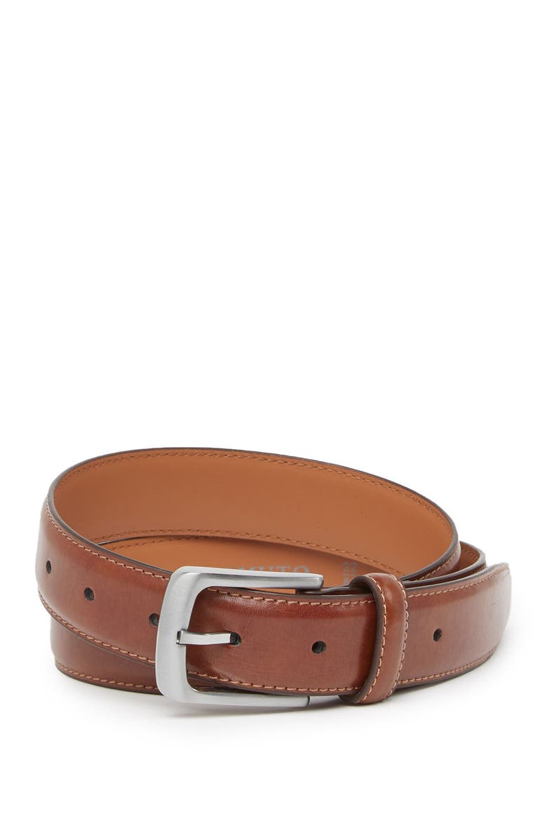 Leather Belt, Main, color, DARK TAN