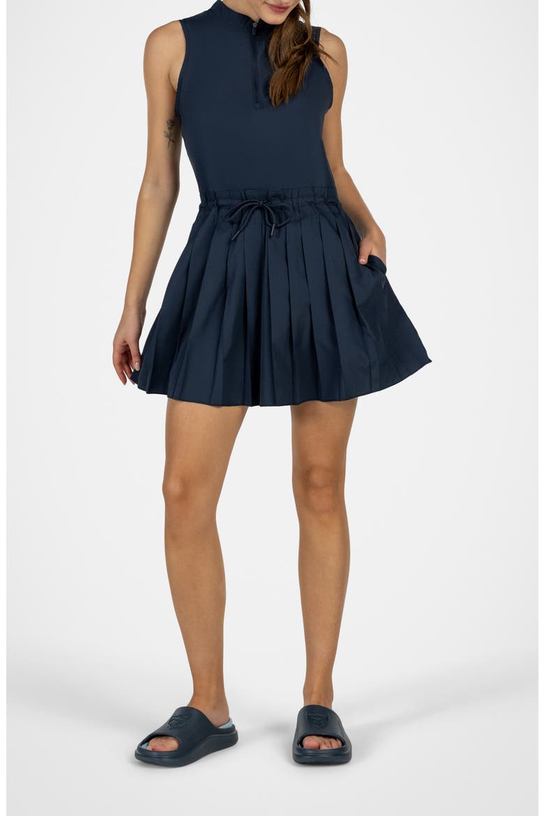 Swingpleat Minidress, Main, color, NAVY