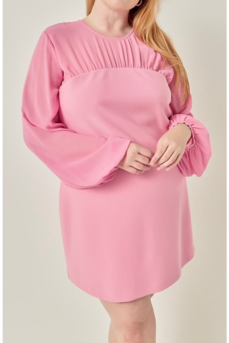 Mixed Media Minidress, Alternate, color, PINK
