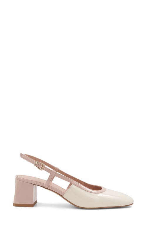 Bruno Magli Tasa Square Toe Slingback Pump In Cognac/tan Patent