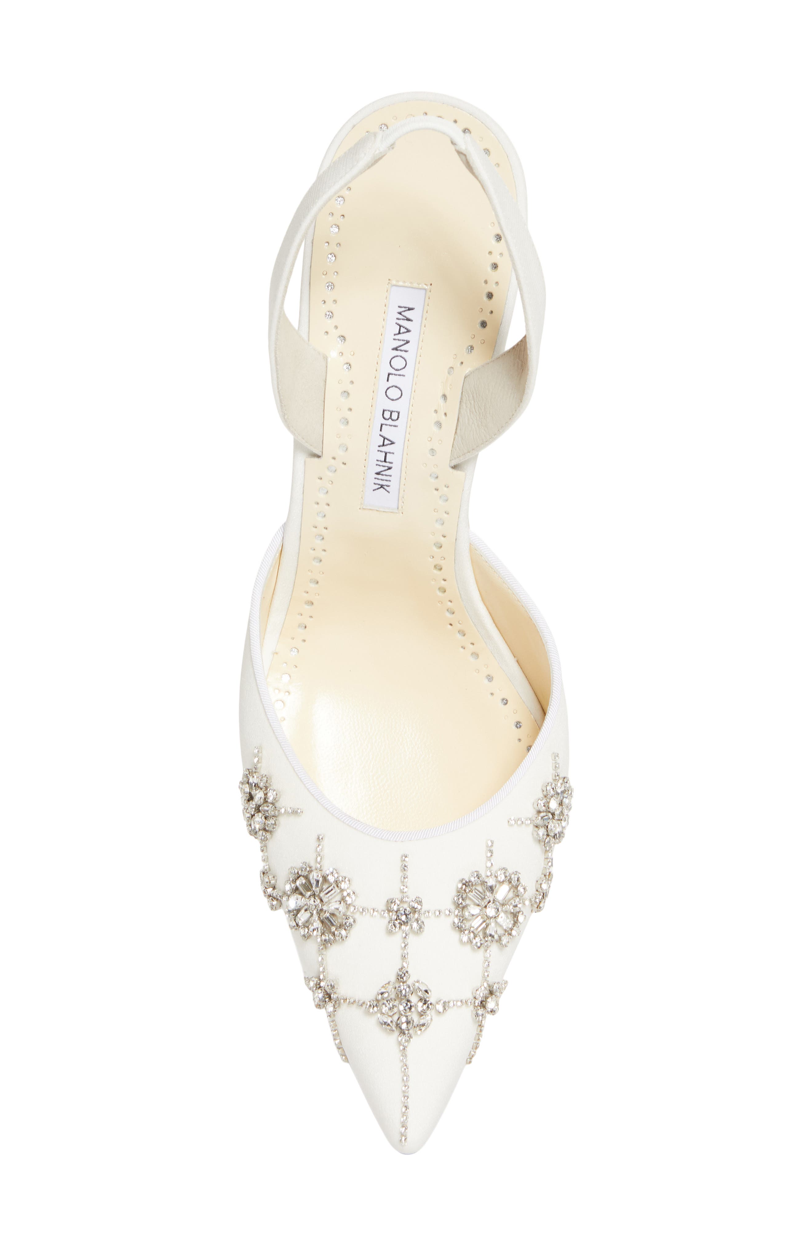 Manolo Blahnik Ralyne Embellished Slingback Pump, Alternate, color, Mcrm 1205/Yemb 943I