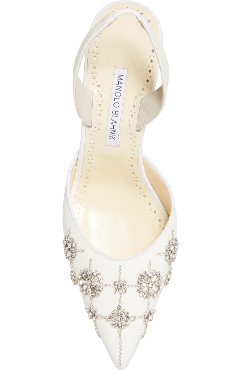 Manolo Blahnik Ralyne Embellished Slingback Pump, Alternate, color, Mcrm 1205/Yemb 943I