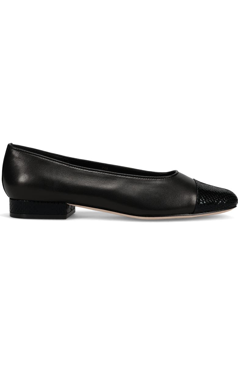 VANELi Cap Toe Flat, Alternate, color, Black Leather