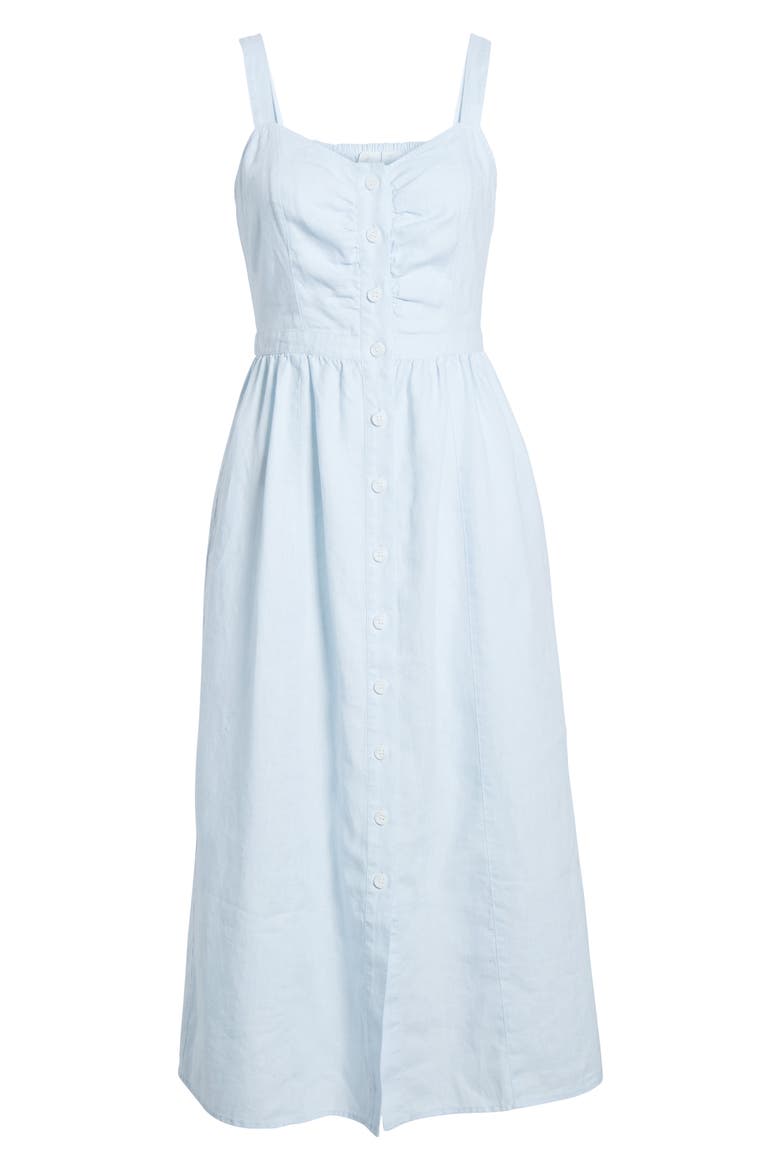 Linen Midi Dress, Alternate, color, BLUE DRIFT