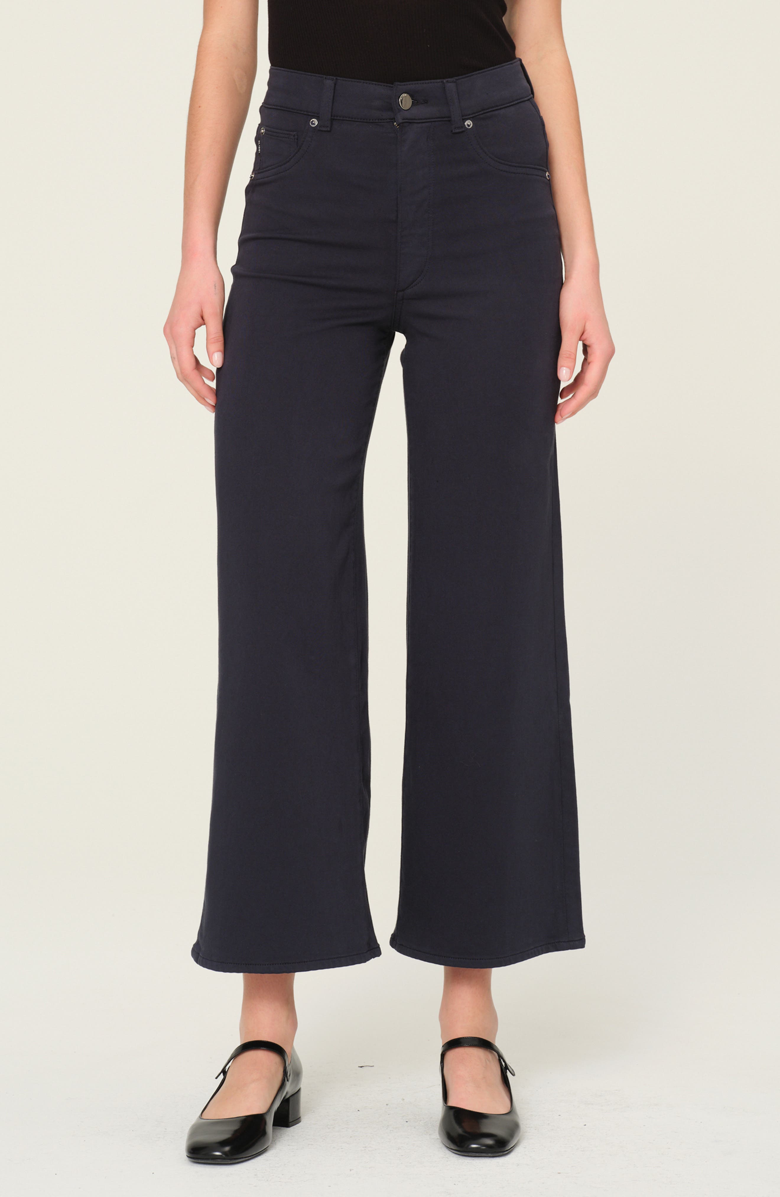 DL1961 Hepburn High Waist Ankle Wide Leg Knit Jeans