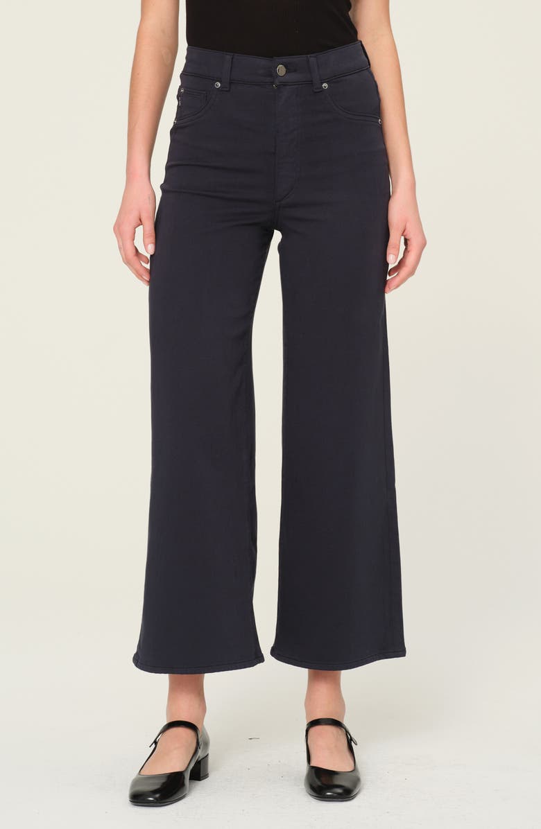 DL1961 Hepburn High Waist Ankle Wide Leg Knit Jeans, Main, color, Classic Navy