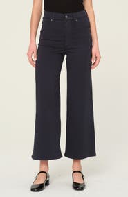 DL1961 Hepburn High Waist Ankle Wide Leg Knit Jeans