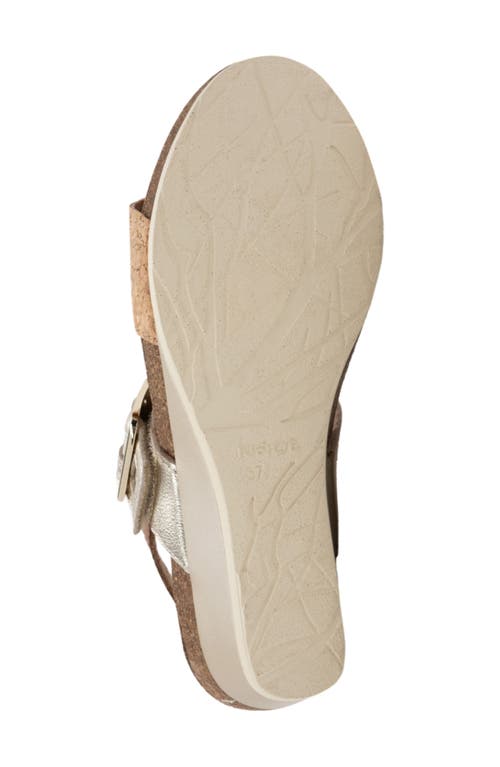 Naot Dynasty Wedge Sandal In Cork Leather/rdnt Gld/latte