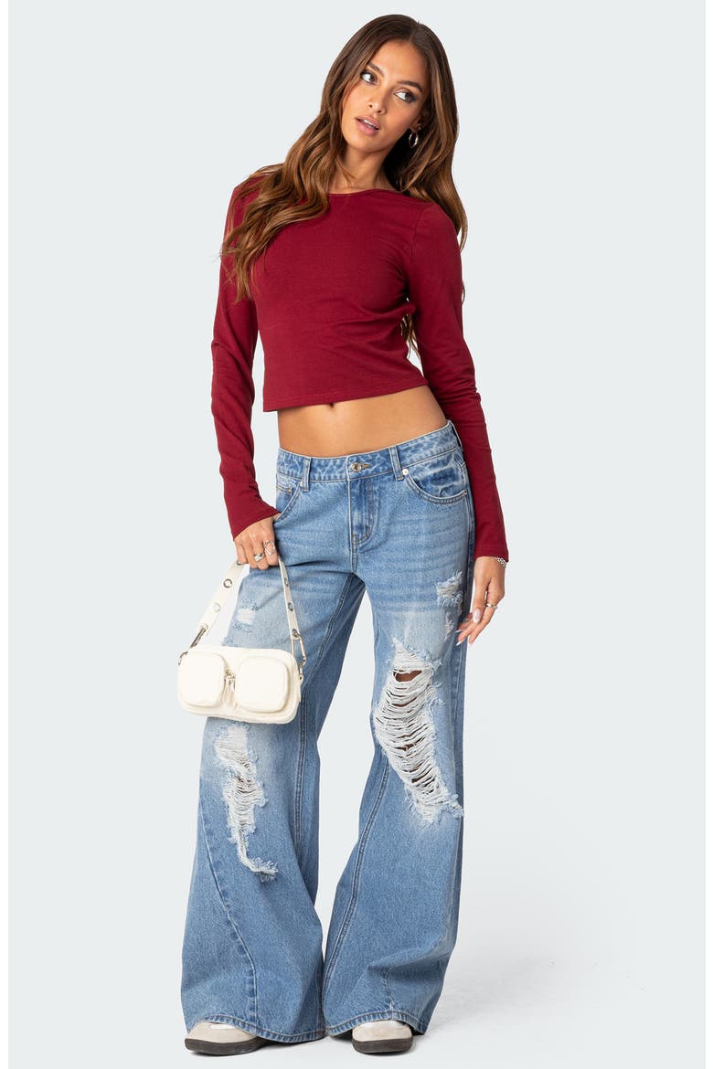 Haven Open Back Crop Top, Alternate, color, BURGUNDY
