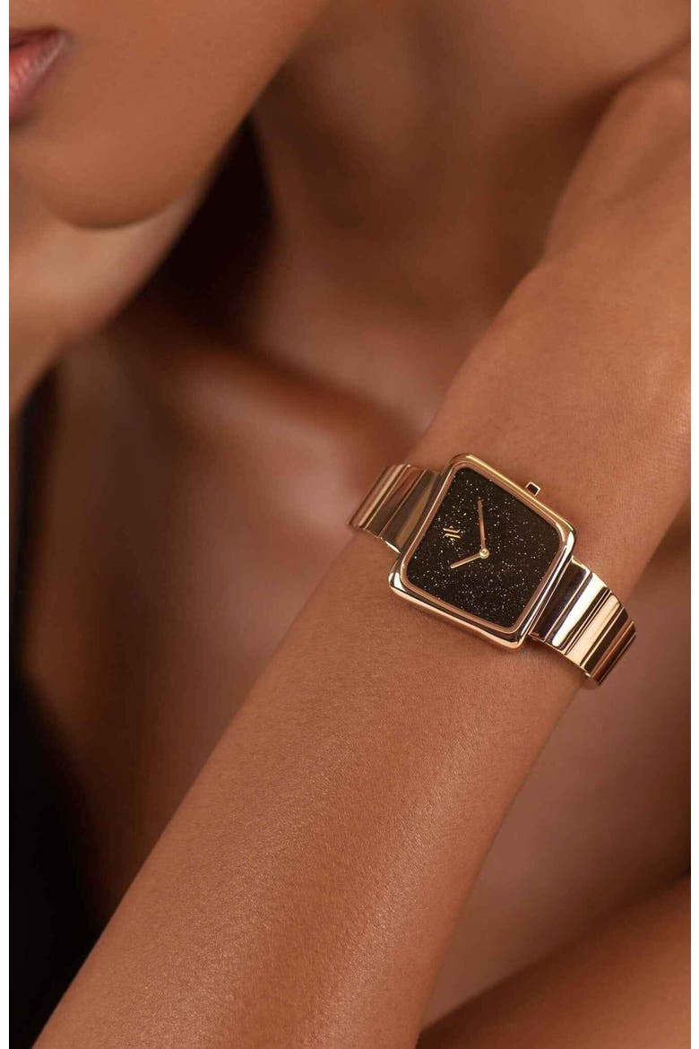 Nebula Gemstone Watch, Alternate, color, Blue Sandstone-Rose Gold