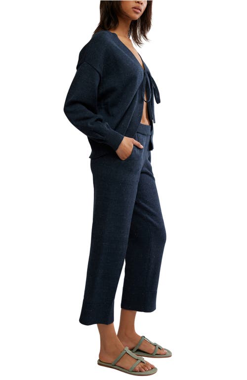 Free People Solar Cardigan & Pants Set In Navy