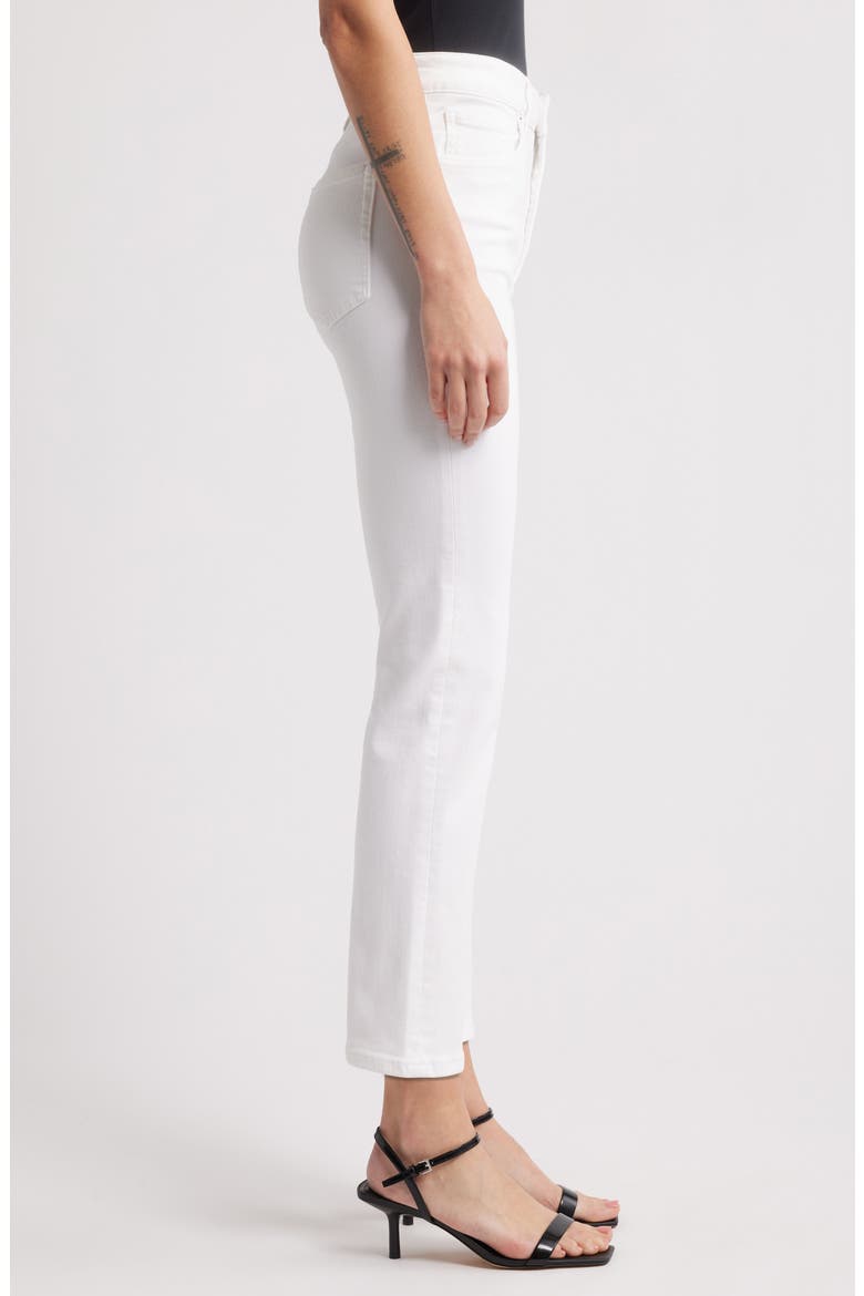 The Pencil Crop High Waist Ankle Slim Straight Leg Jeans, Alternate, color, WHITE
