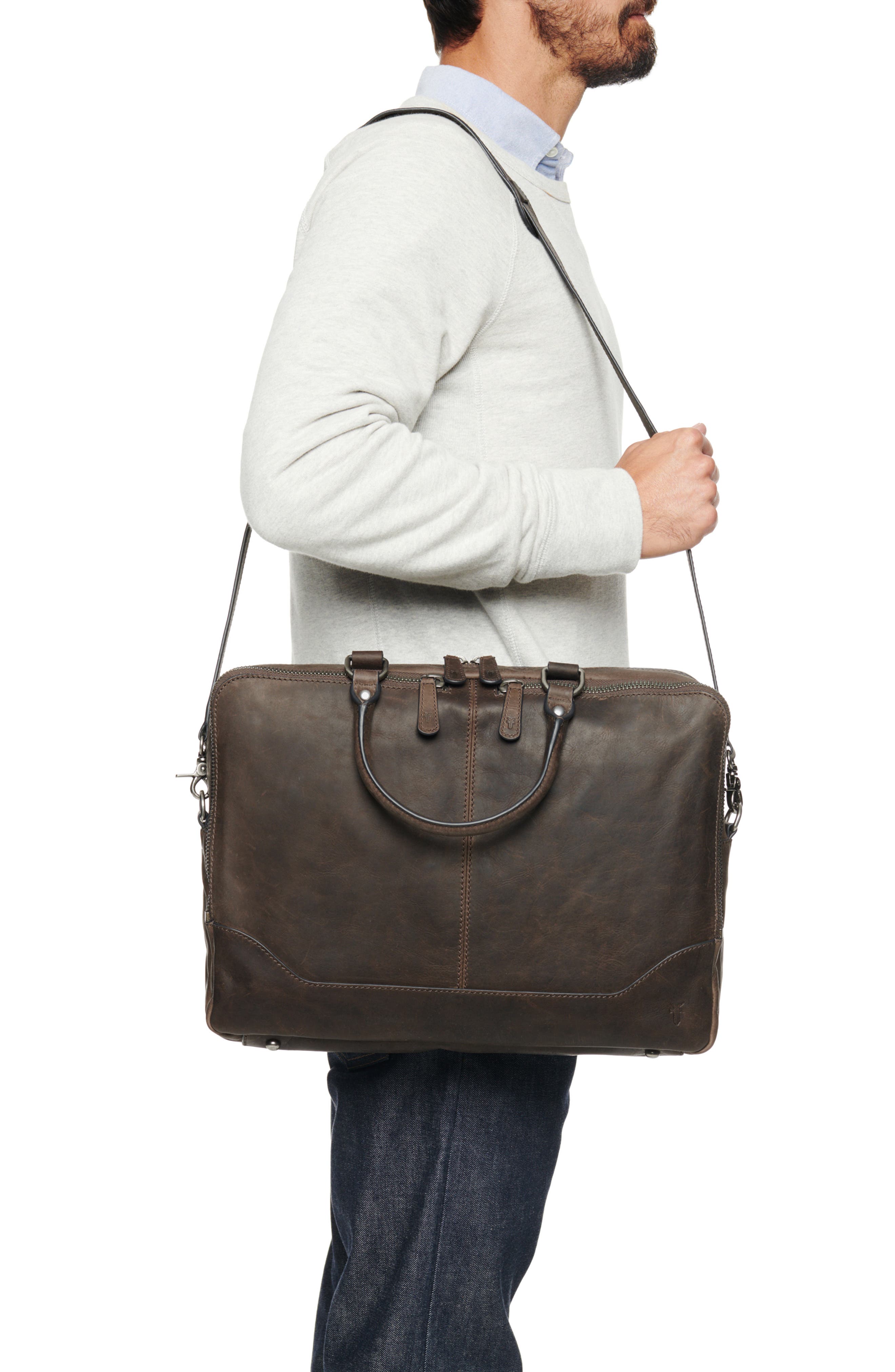 Frye Logan Leather Briefcase, Alternate, color, 