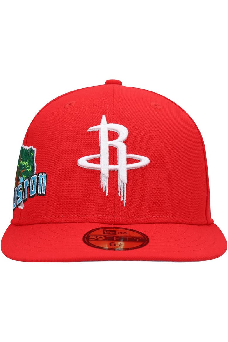 Men's New Era Red Houston Rockets Stateview 59FIFTY Fitted Hat, Alternate, color, Red