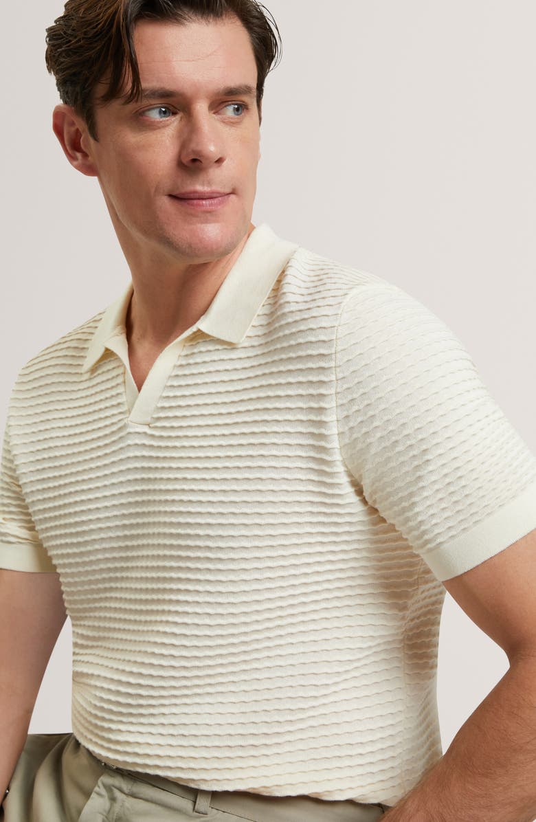 Ted Baker Bestel Textured Cotton Polo, Alternate, color, White