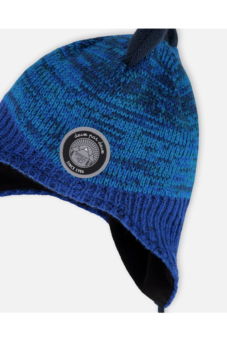Lined Dino Peruvian Knit Winter Hat with Pompom, Alternate, color, Blue