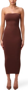 Naked Wardrobe Body-Con Midi Tube Dress