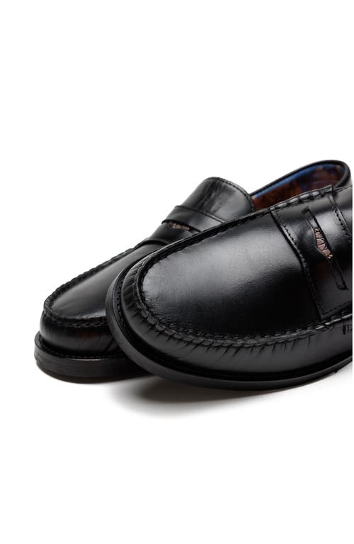Naked Wolfe Riviera Penny Loafer In Black-snuff Leather