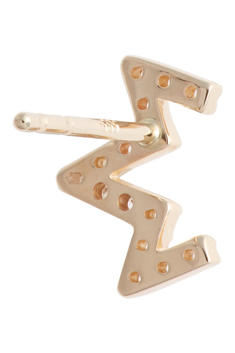 Diamond Zigzag Stud Earrings, Alternate, color, GOLD/ DIAMOND