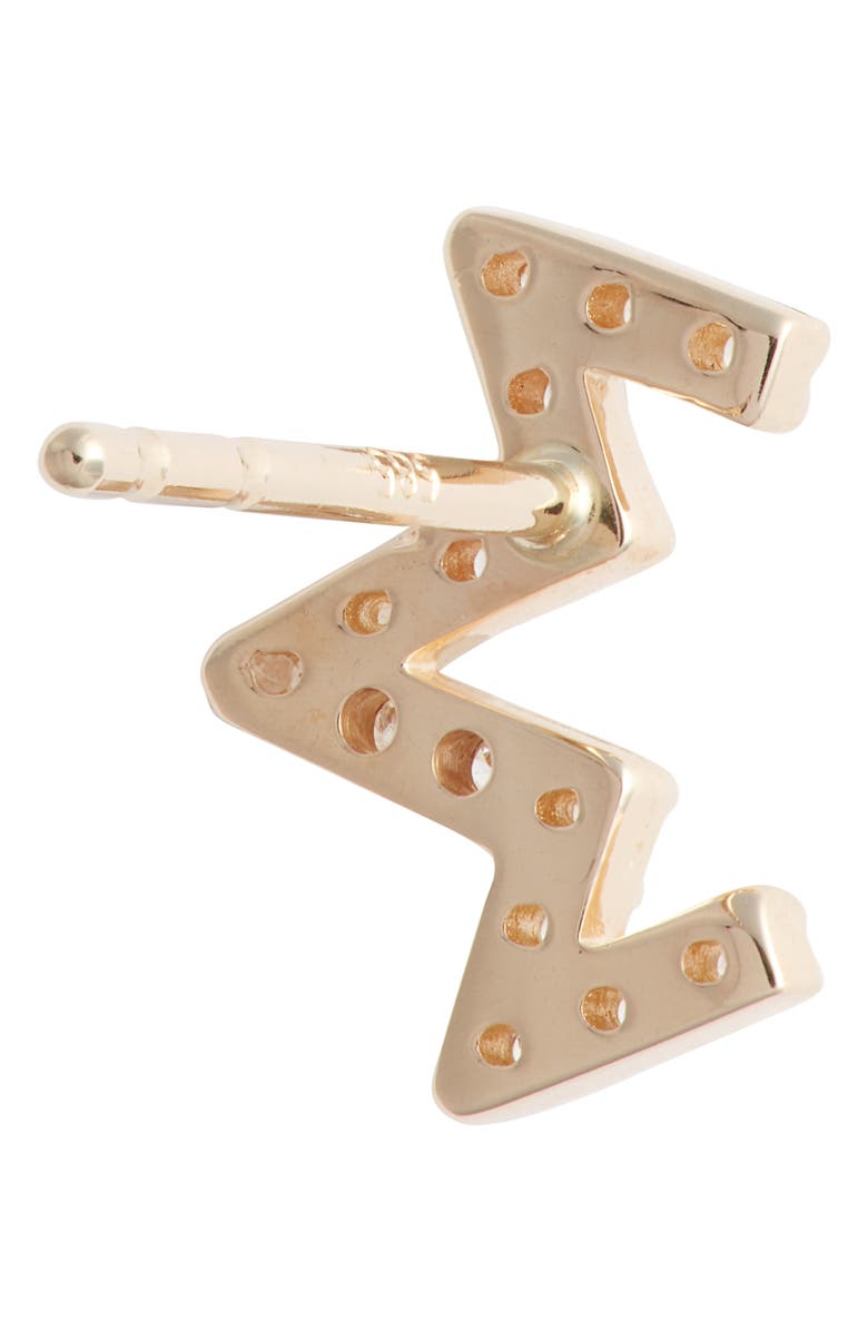 Anzie Diamond Zigzag Stud Earrings, Alternate, color, Gold/ Diamond