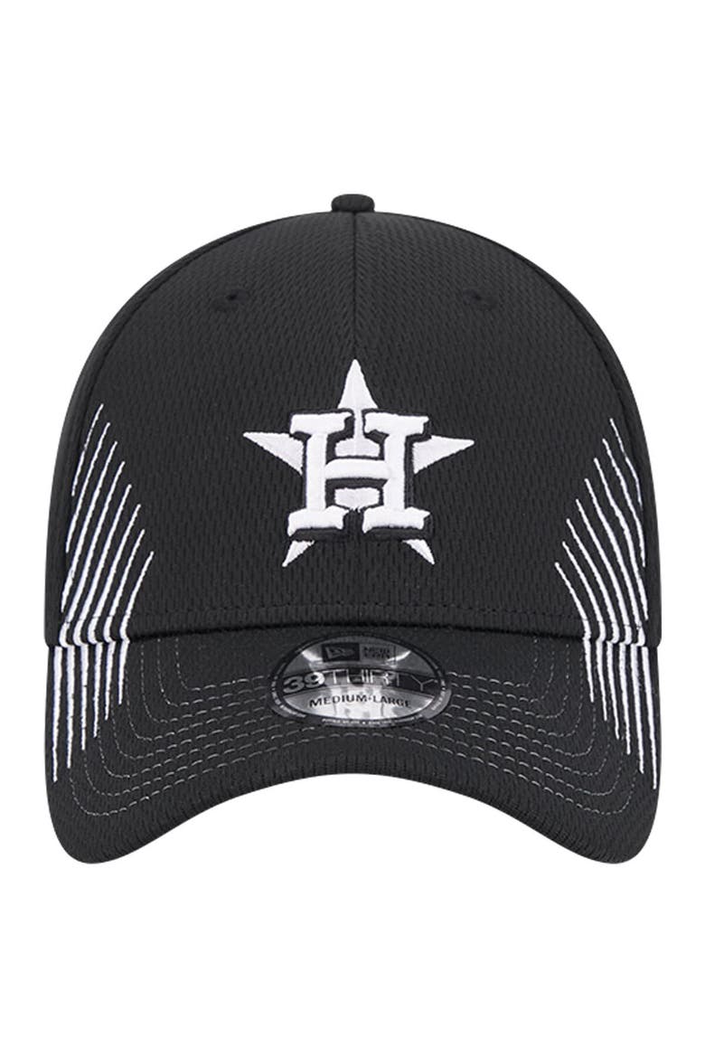 Men's New Era Black Houston Astros Active Dash Mark 39THIRTY Flex Hat, Alternate, color, Black