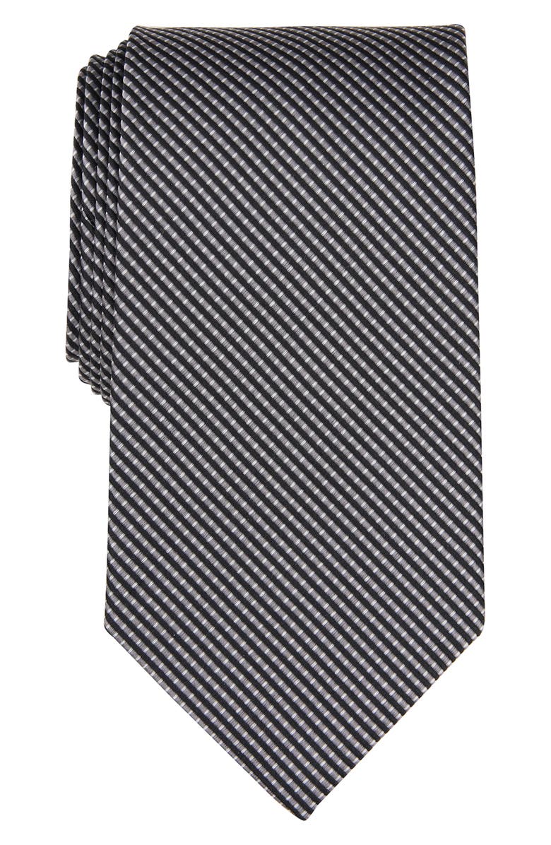 Brooks Brothers OG Tonal Basketweave Silk Blend Tie, Main, color, Black