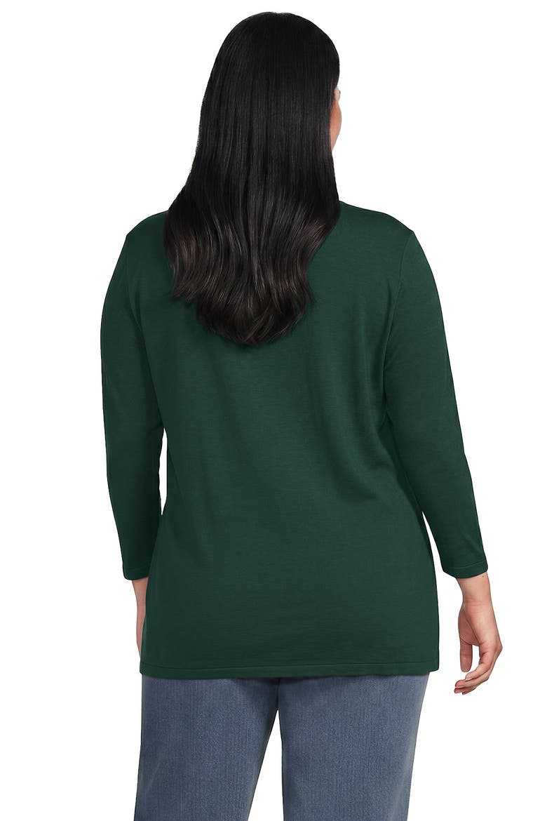 3/4 Sleeve Cotton Supima Tunic, Alternate, color, Pine