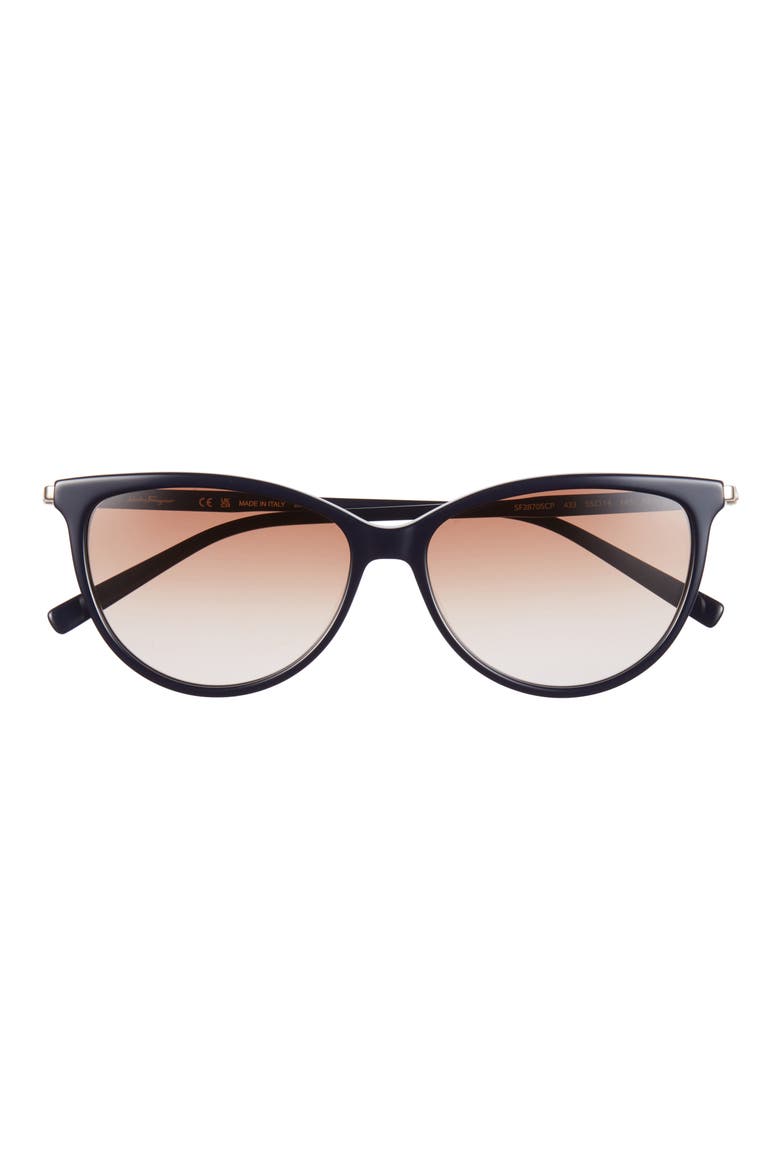 55mm Cat Eye Sunglasses, Main, color, DARK BLUE